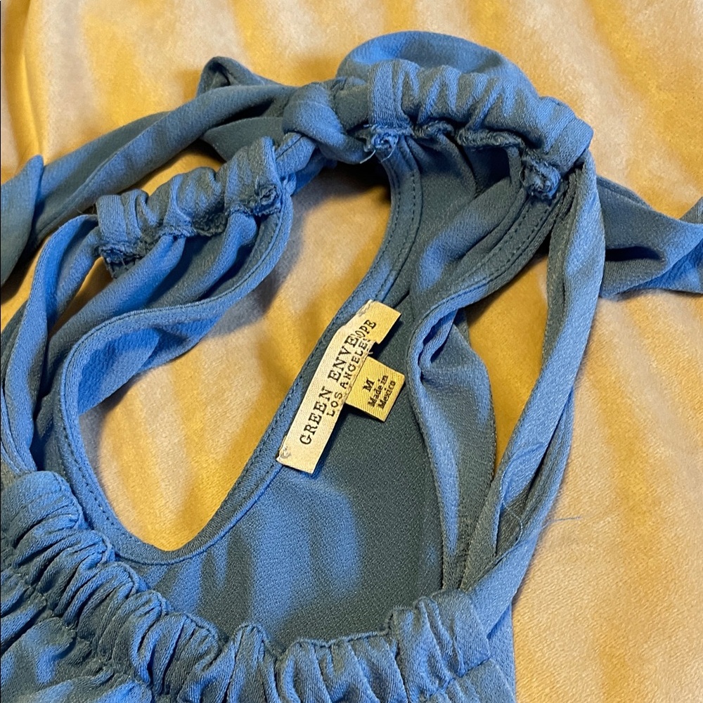 Green Envelope Blue Swim Coverup